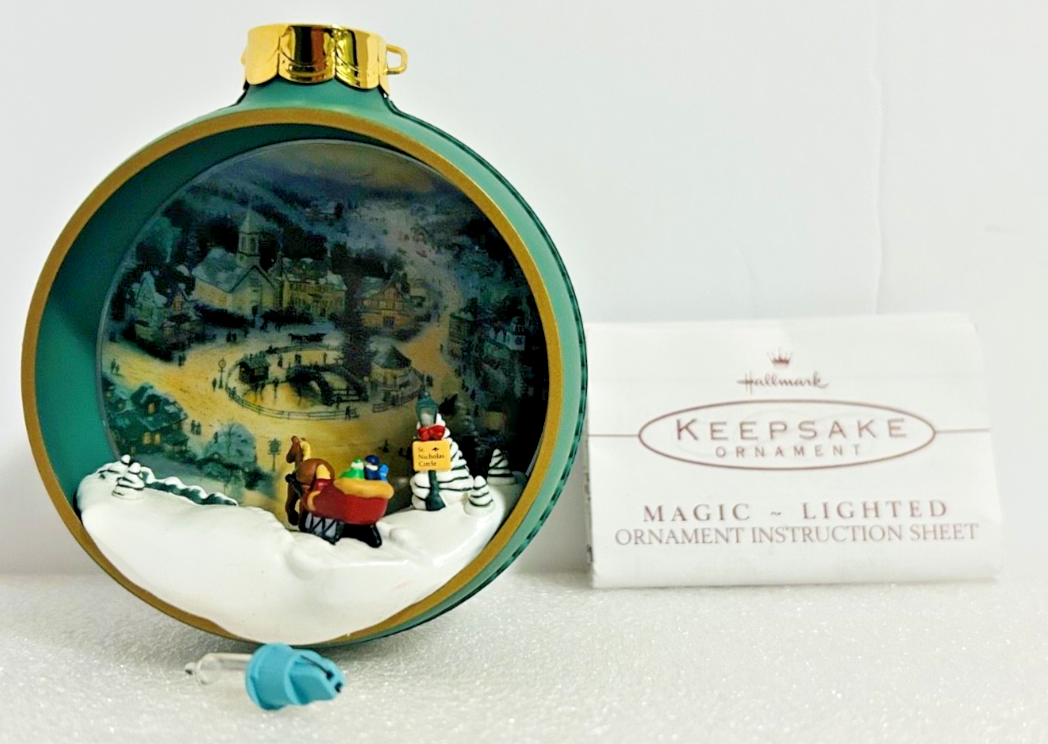 Hallmark 1998 St Nicholas Circle Kinkade Magic Lighted Ornament