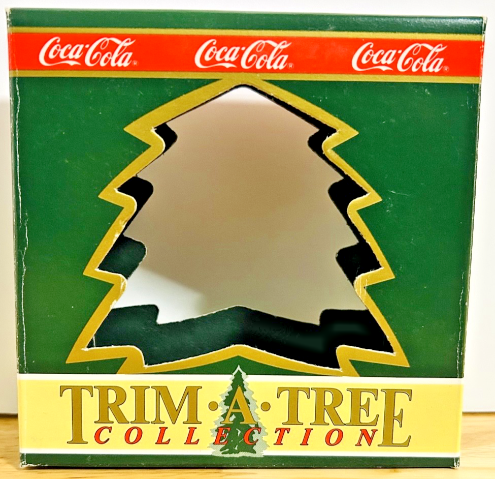Coca-Cola Trim-A-Tree Collection Bottle Cap Santa Christmas Ornament w/ Box 1990