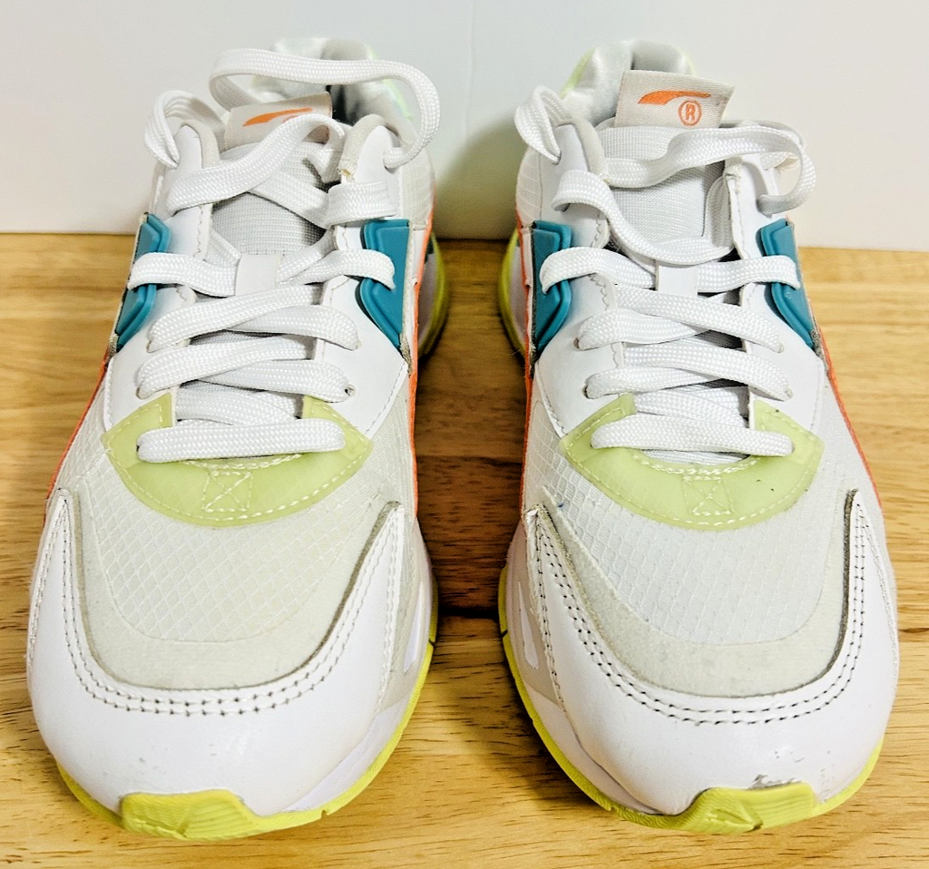 PUMA Mirage Sport Remix Sneakers Women's 7 White Orange Teal 384074-02
