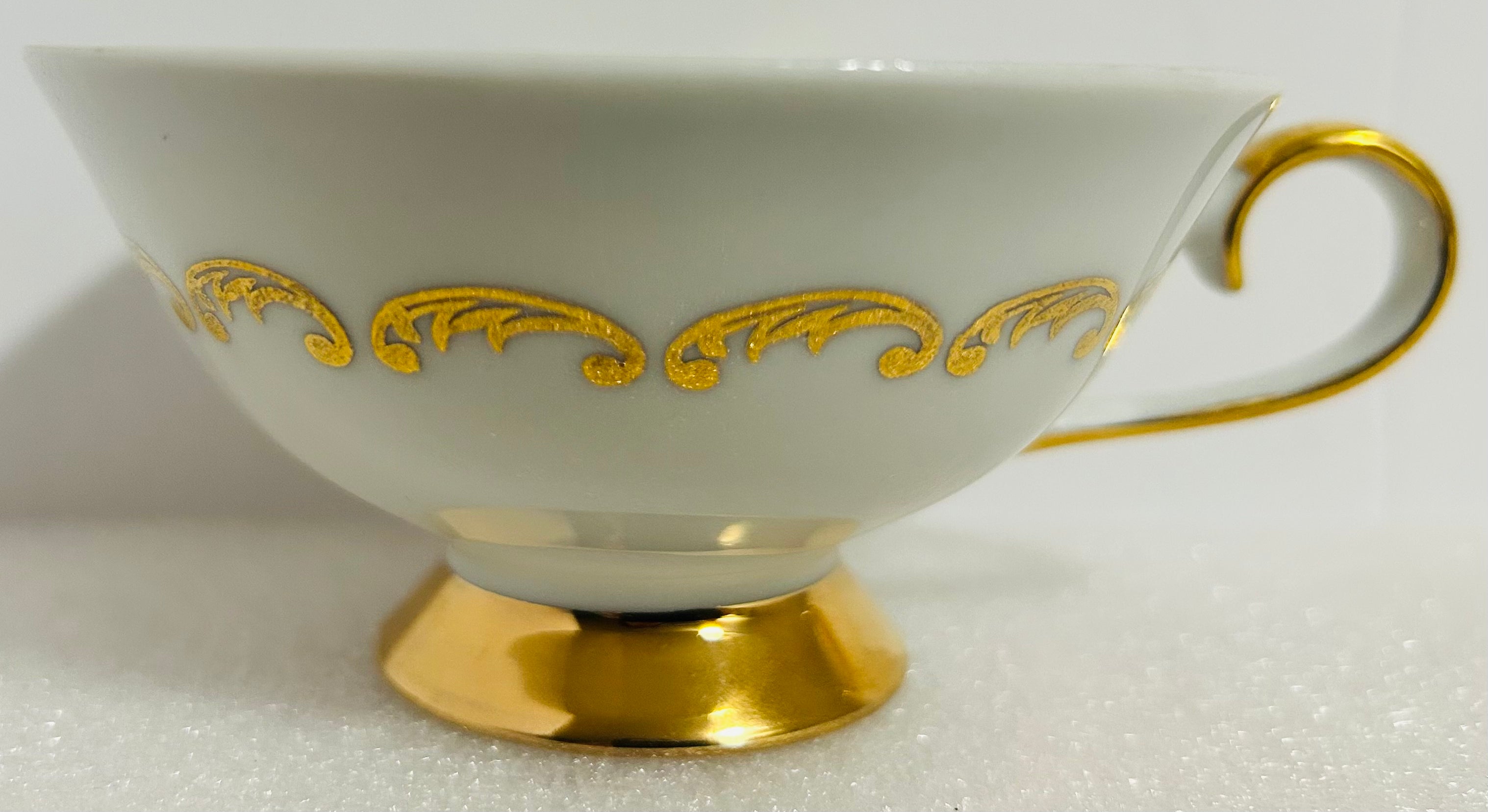 Royal Staffordshire Olde Beau Teacup Saucer Gold Floral England
