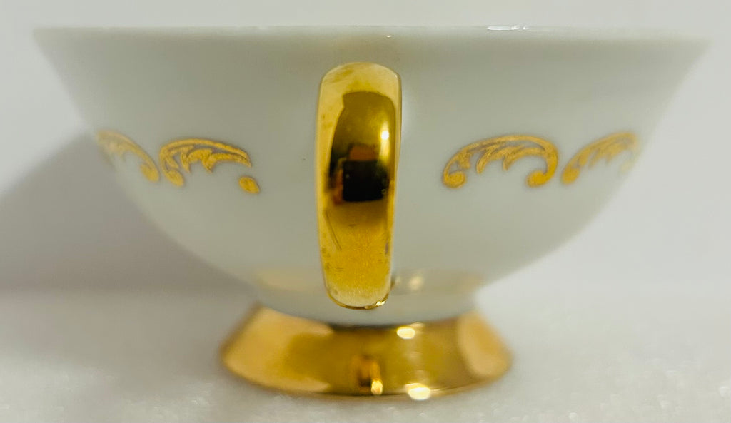 Royal Staffordshire Olde Beau Teacup Saucer Gold Floral England