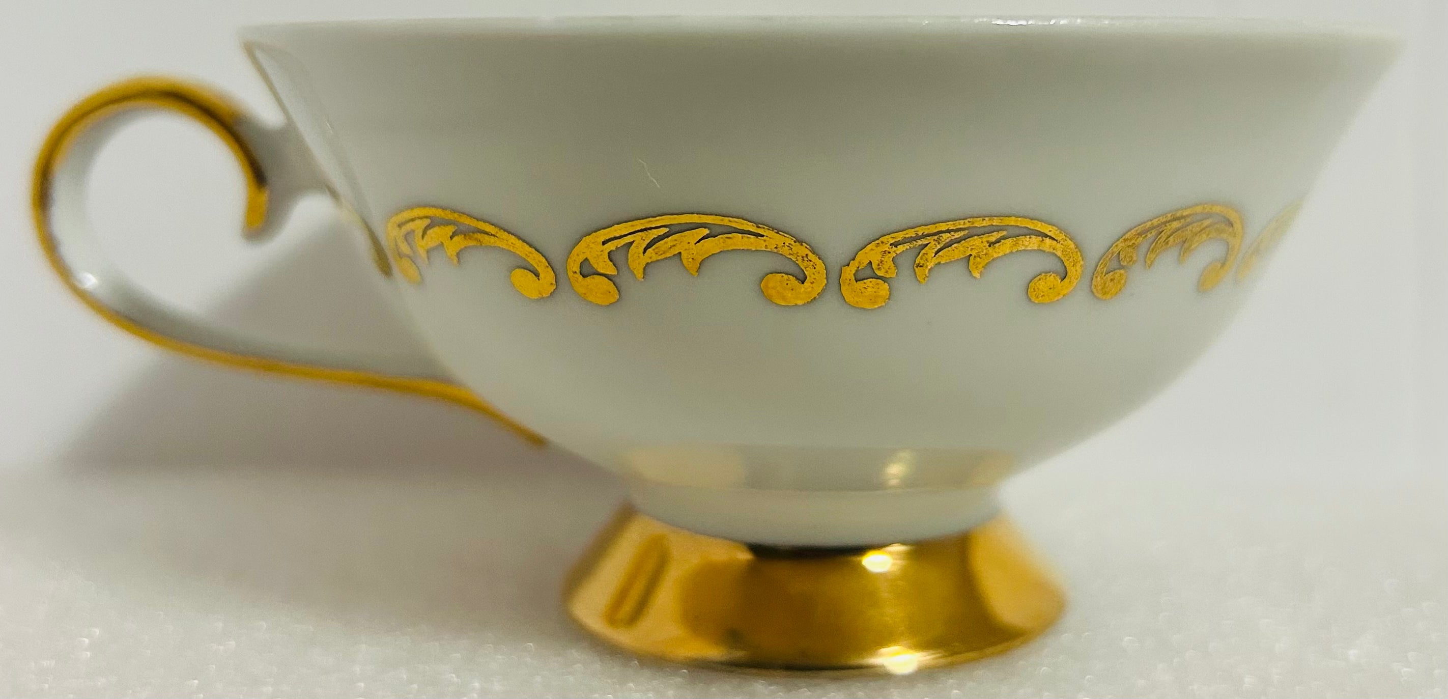 Royal Staffordshire Olde Beau Teacup Saucer Gold Floral England