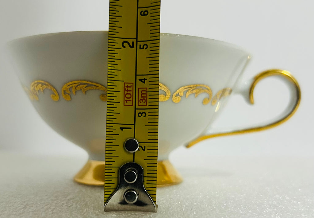 Royal Staffordshire Olde Beau Teacup Saucer Gold Floral England