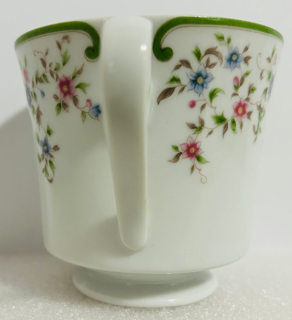 Mikasa Beaumont L5003 Cup Saucer Plate Set Japan Floral Green Rim