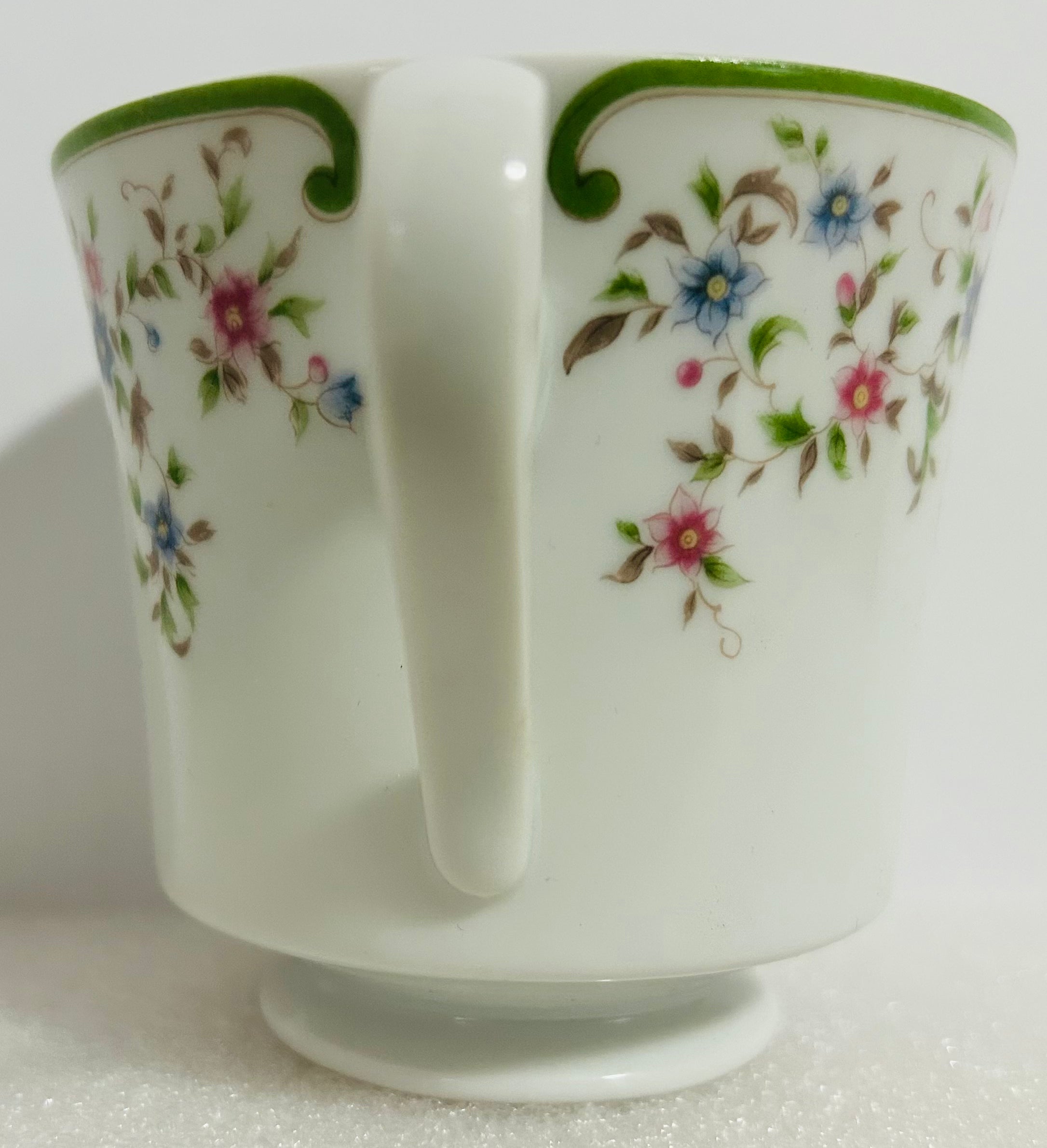 Mikasa Beaumont L5003 Cup Saucer Plate Set Japan Floral Green Rim