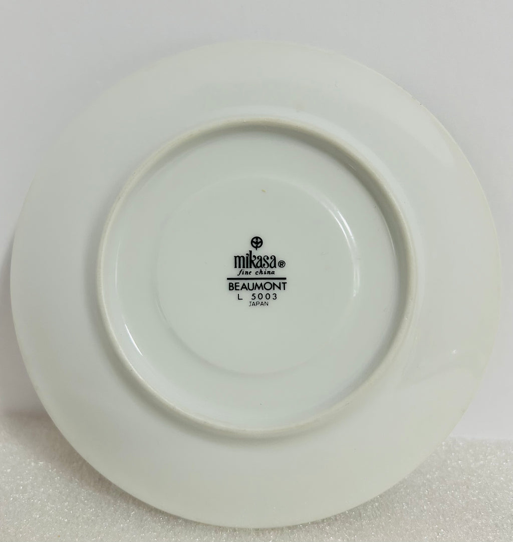 Mikasa Beaumont L5003 Cup Saucer Plate Set Japan Floral Green Rim