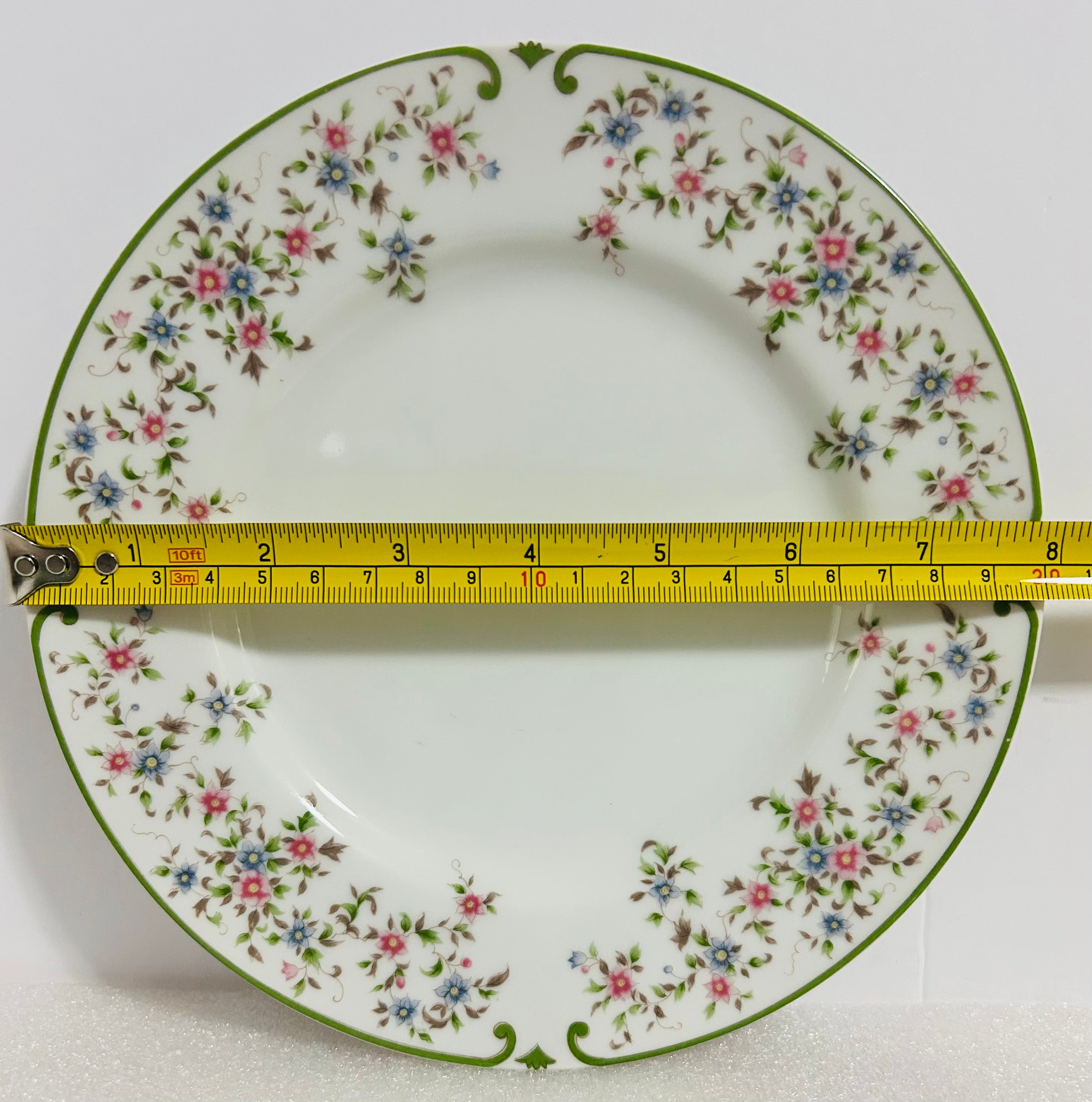 Mikasa Beaumont L5003 Cup Saucer Plate Set Japan Floral Green Rim