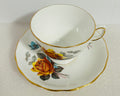 Royal Vale Bone China Teacup Saucer Set Yellow Rose Gold 8215