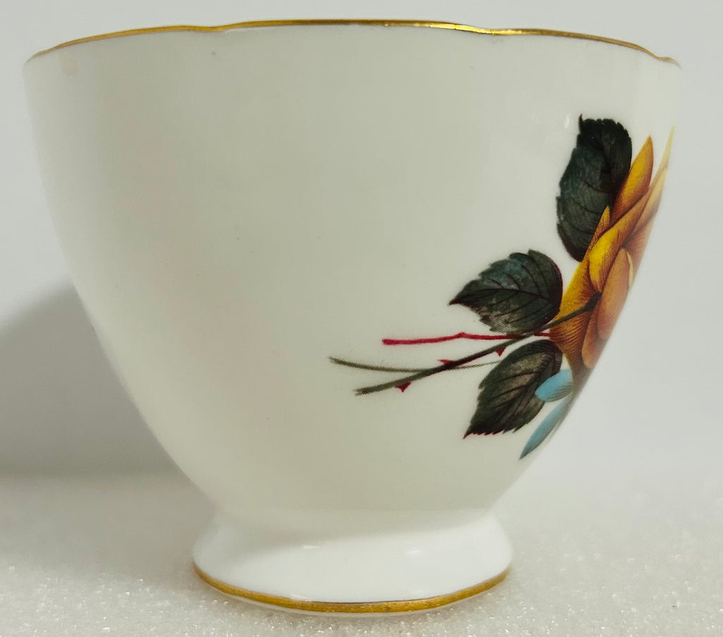 Royal Vale Bone China Teacup Saucer Set Yellow Rose Gold 8215