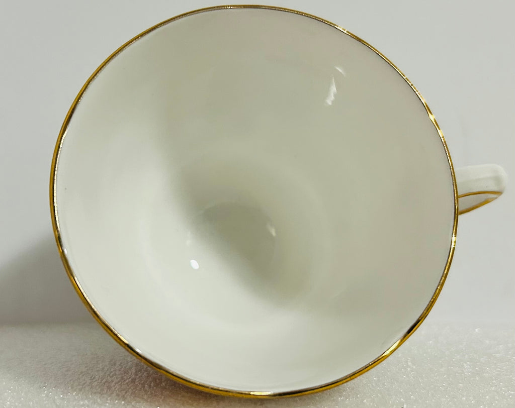 Royal Vale Bone China Teacup Saucer Set Yellow Rose Gold 8215