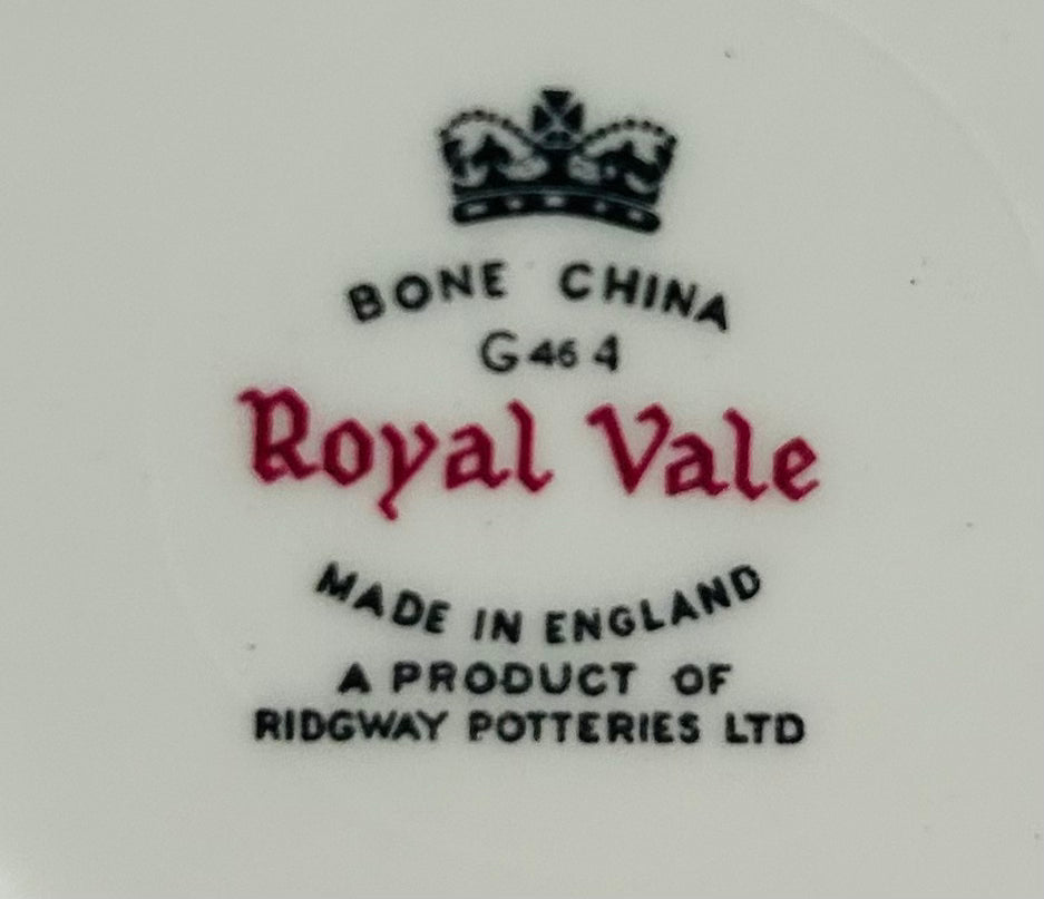 Royal Vale Bone China Teacup Saucer Set Yellow Rose Gold 8215