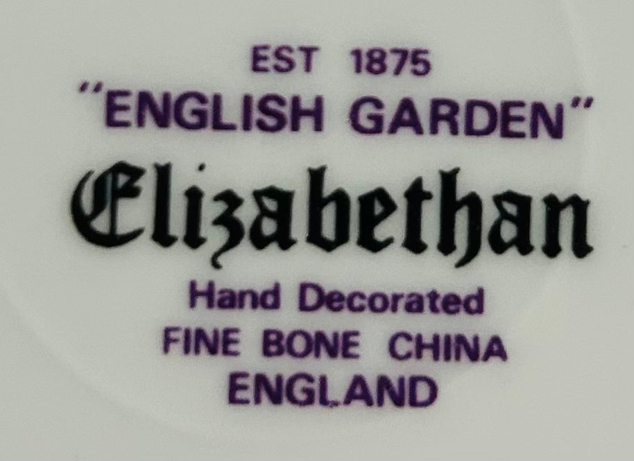Elizabethan English Garden Teacup Saucer Bone China Roses Gold