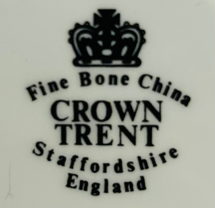 Crown Trent Fine Bone China Teacup Saucer Floral Gold England