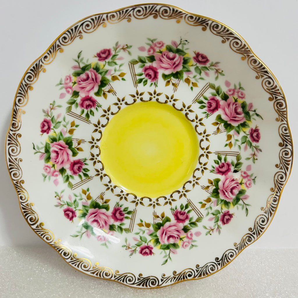 Royal Albert Green Park Yellow Teacup & Saucer England Bone China