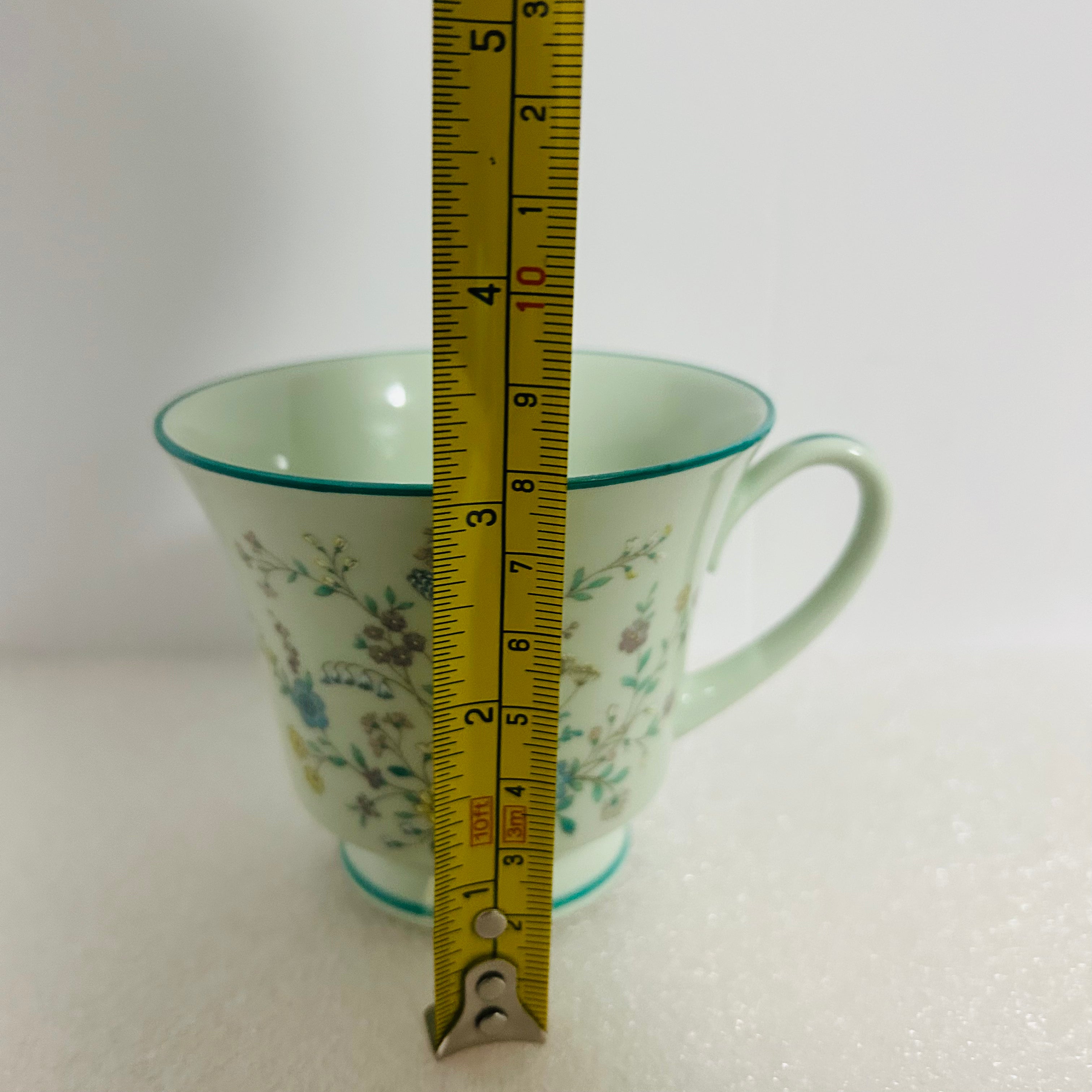 Noritake Paradise 8223 W80 Teacup Saucer Mint Green Japan