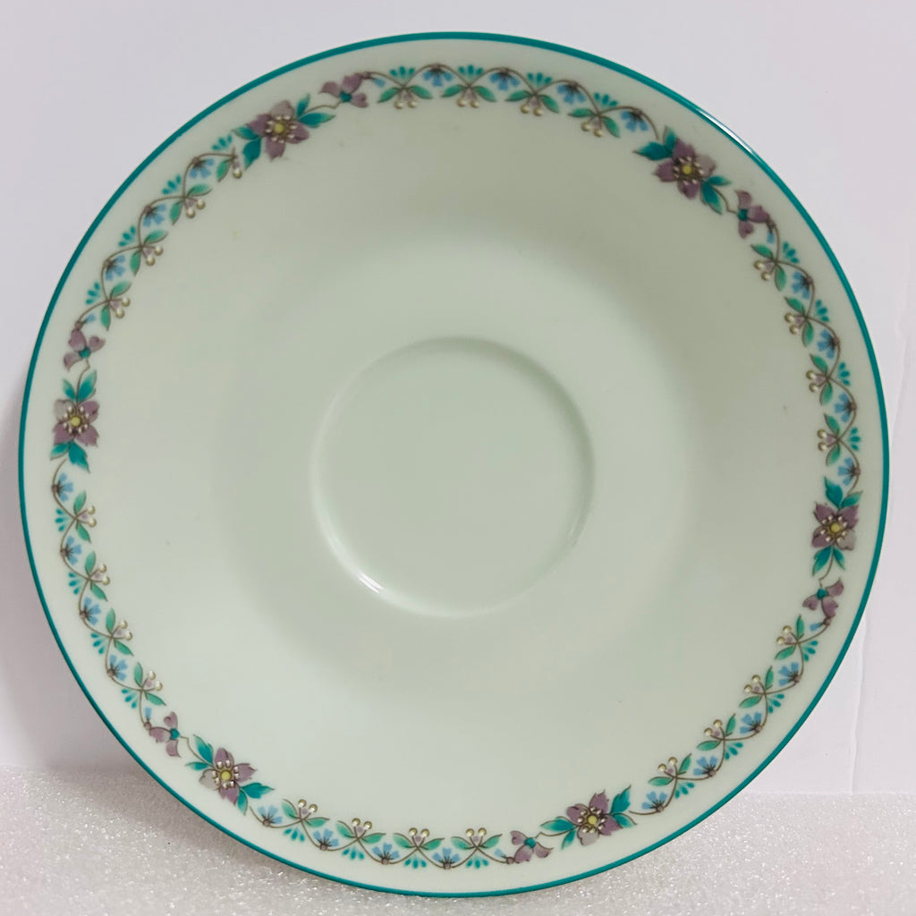 Noritake Paradise 8223 W80 Teacup Saucer Mint Green Japan