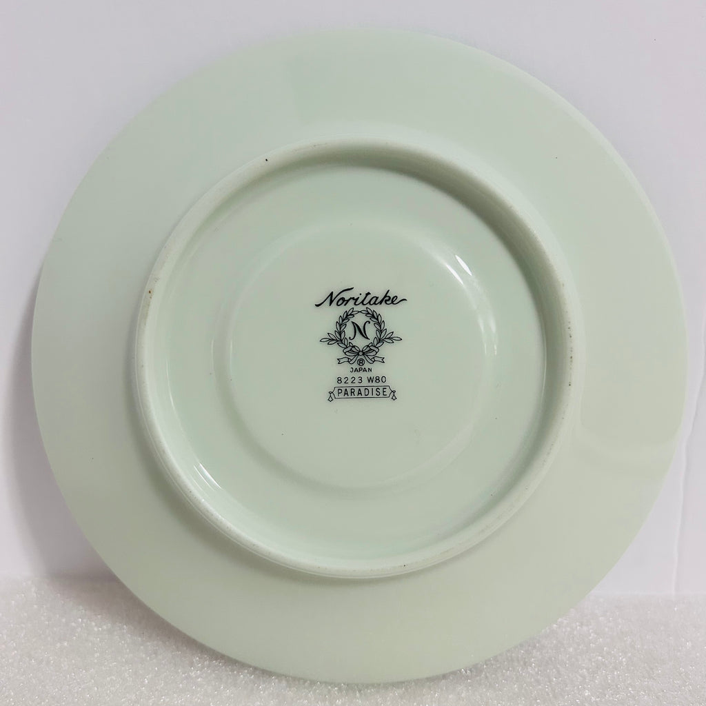 Noritake Paradise 8223 W80 Teacup Saucer Mint Green Japan