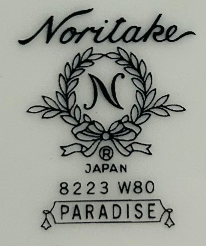 Noritake Paradise 8223 W80 Teacup Saucer Mint Green Japan