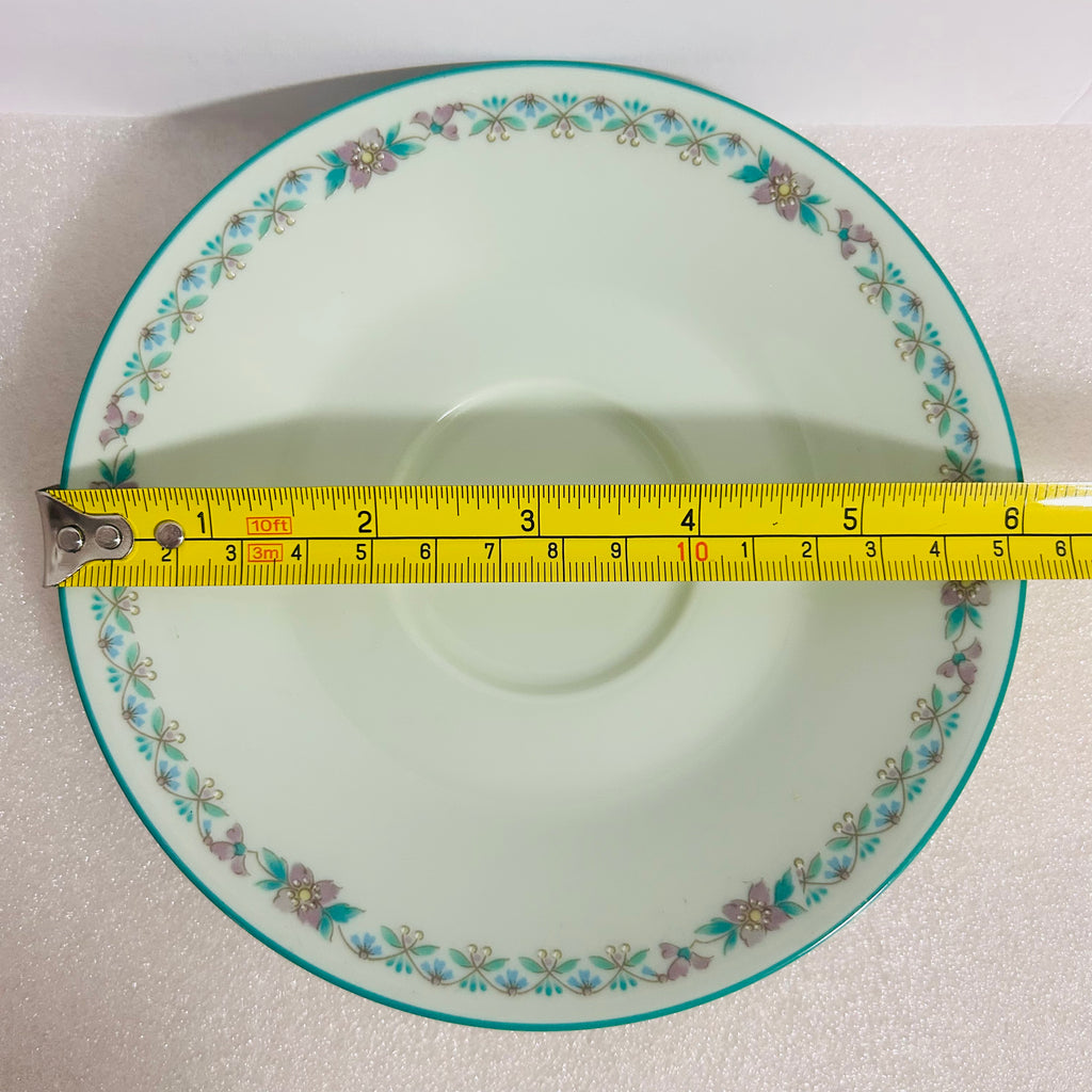 Noritake Paradise 8223 W80 Teacup Saucer Mint Green Japan