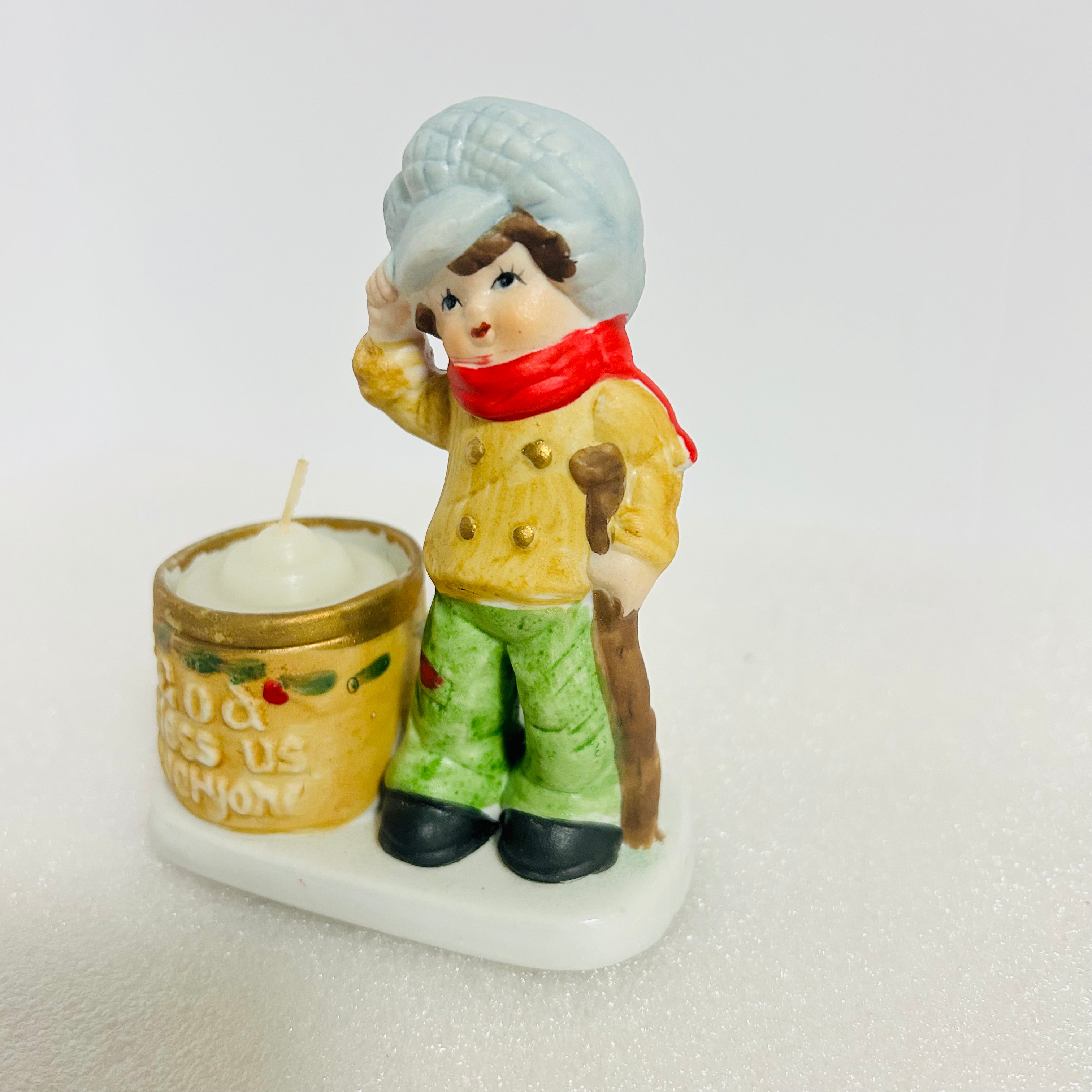Vintage 1978 JASCO Christmas LuviKins Boy Candle Holder #11
