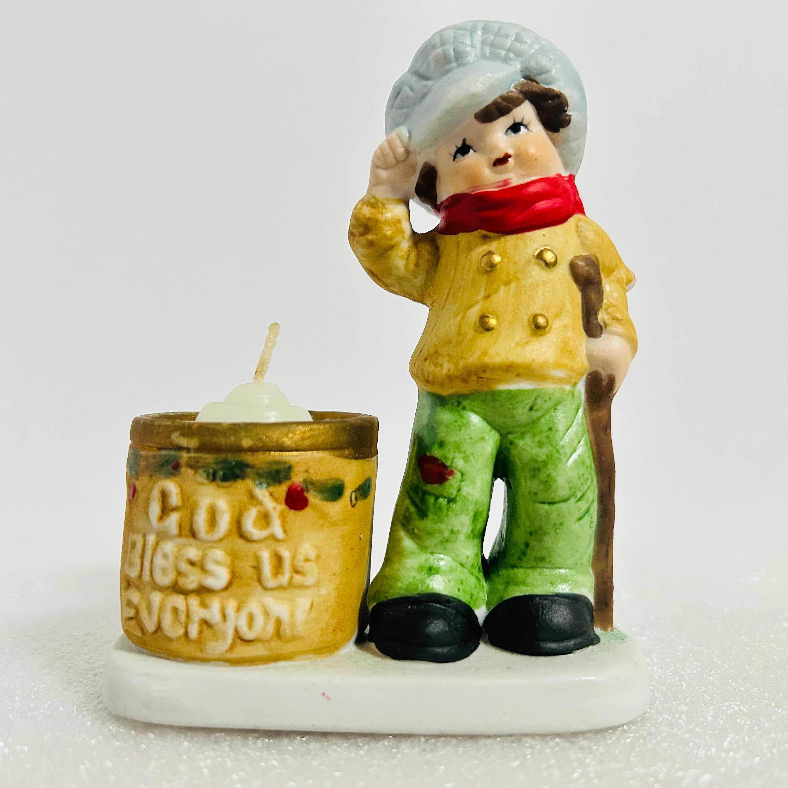 Vintage 1978 JASCO Christmas LuviKins Boy Candle Holder #11