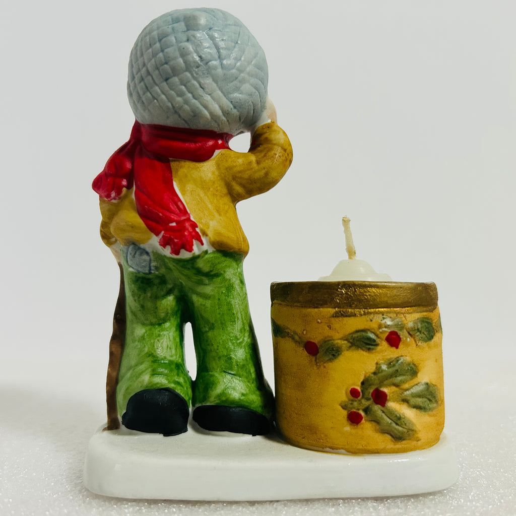 Vintage 1978 JASCO Christmas LuviKins Boy Candle Holder #11