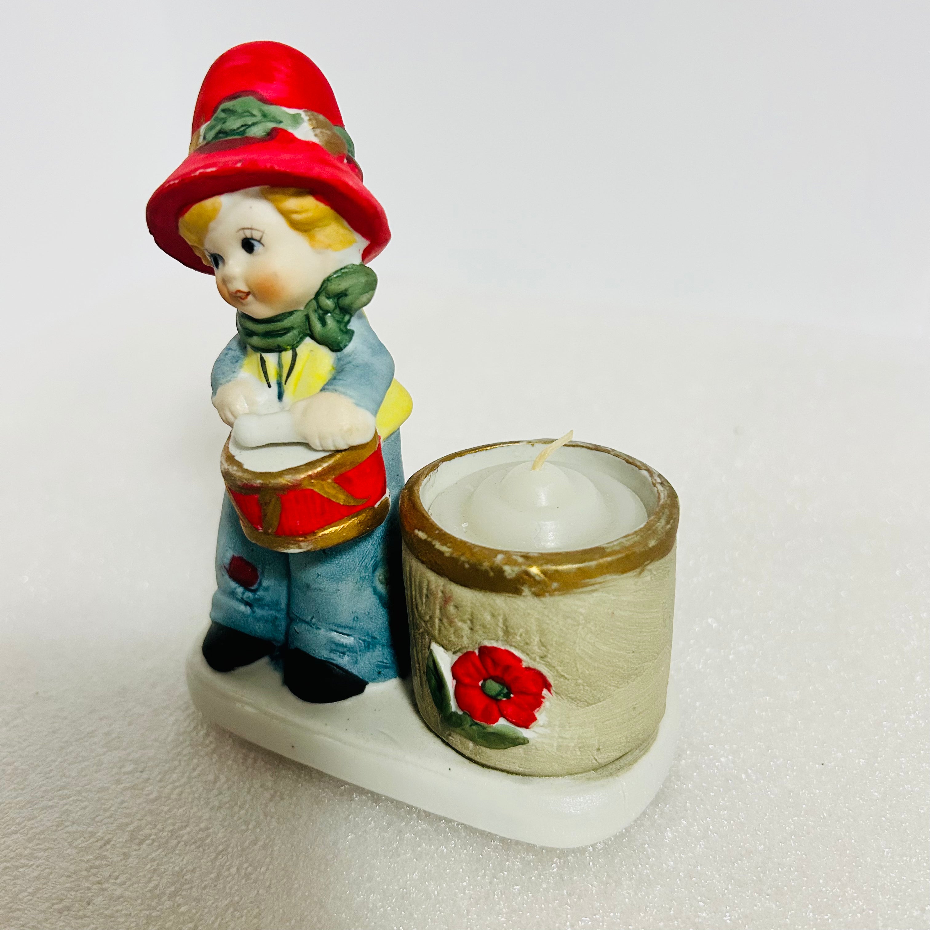 Vintage JASCO Christmas Lumkins Drummer Boy Candle Holder 1978