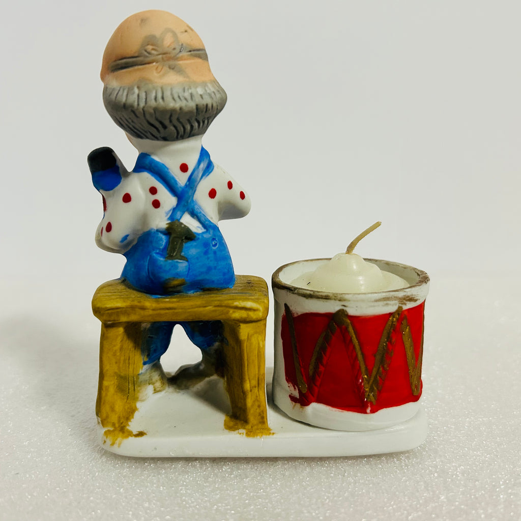 Vintage 1978 JASCO Christmas Luvkins #16 Grandpa Drum Candle Holder