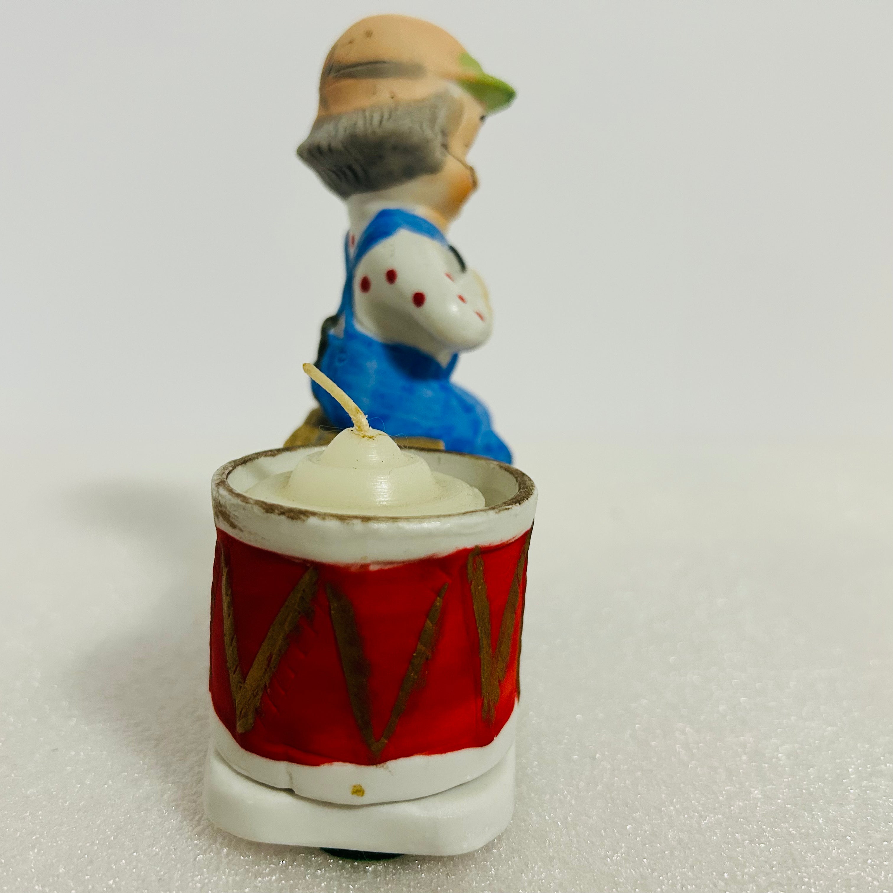 Vintage 1978 JASCO Christmas Luvkins #16 Grandpa Drum Candle Holder