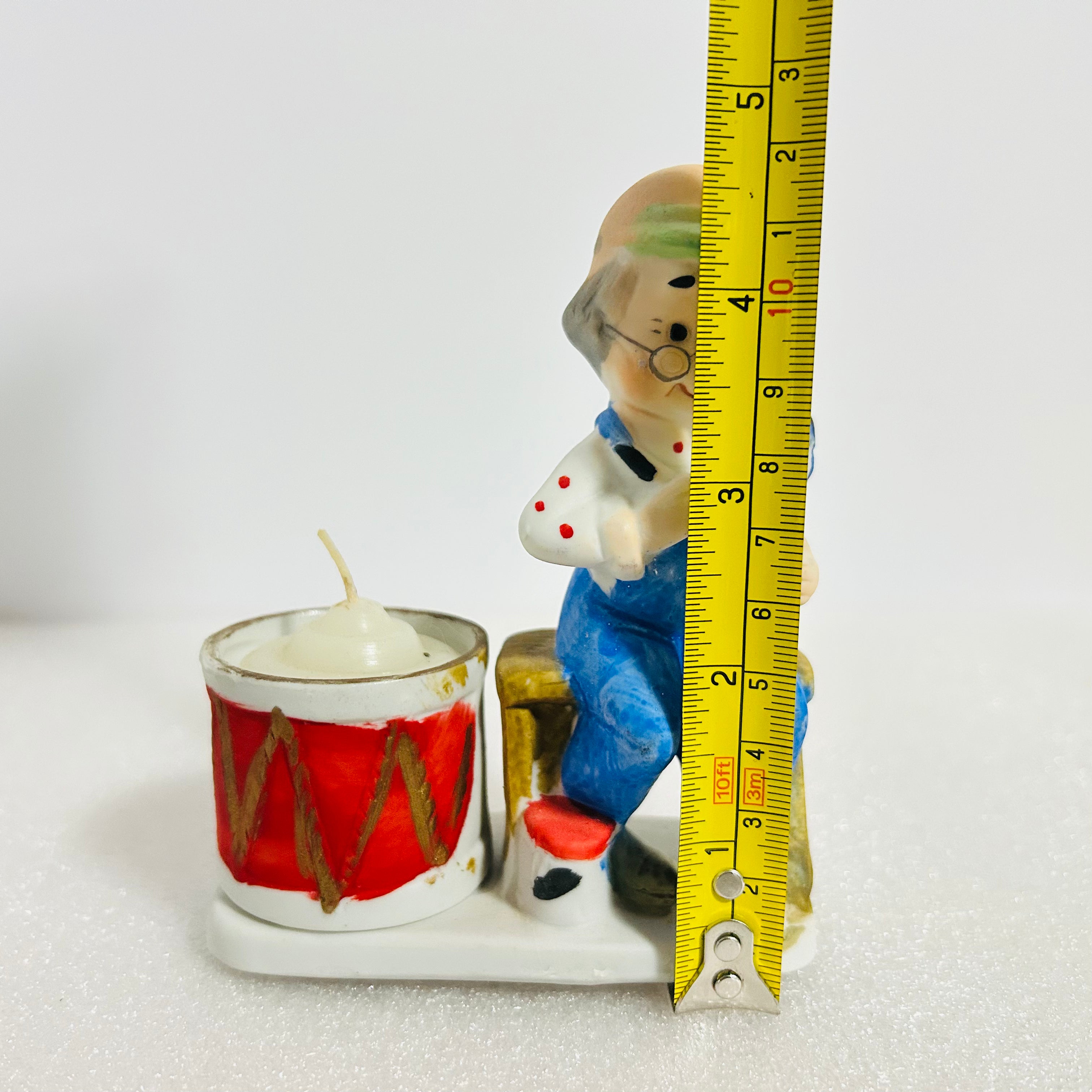 Vintage 1978 JASCO Christmas Luvkins #16 Grandpa Drum Candle Holder