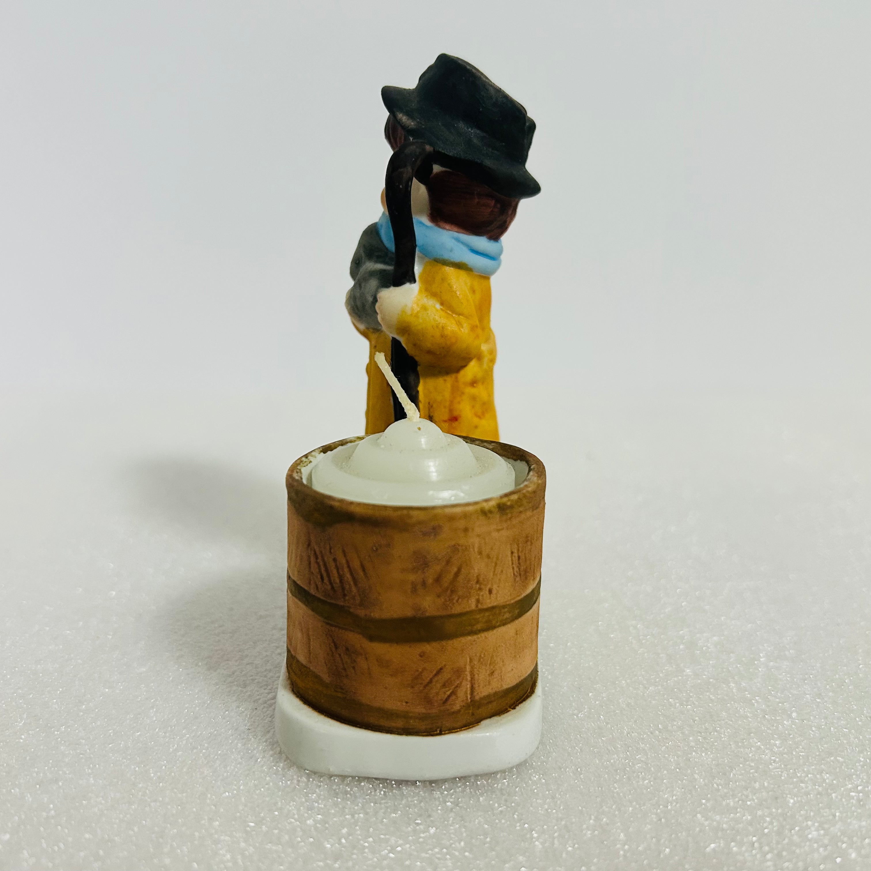 Vintage 1978 Jasco Christmas Figurine #11 Boy w Barrel Candle Holder