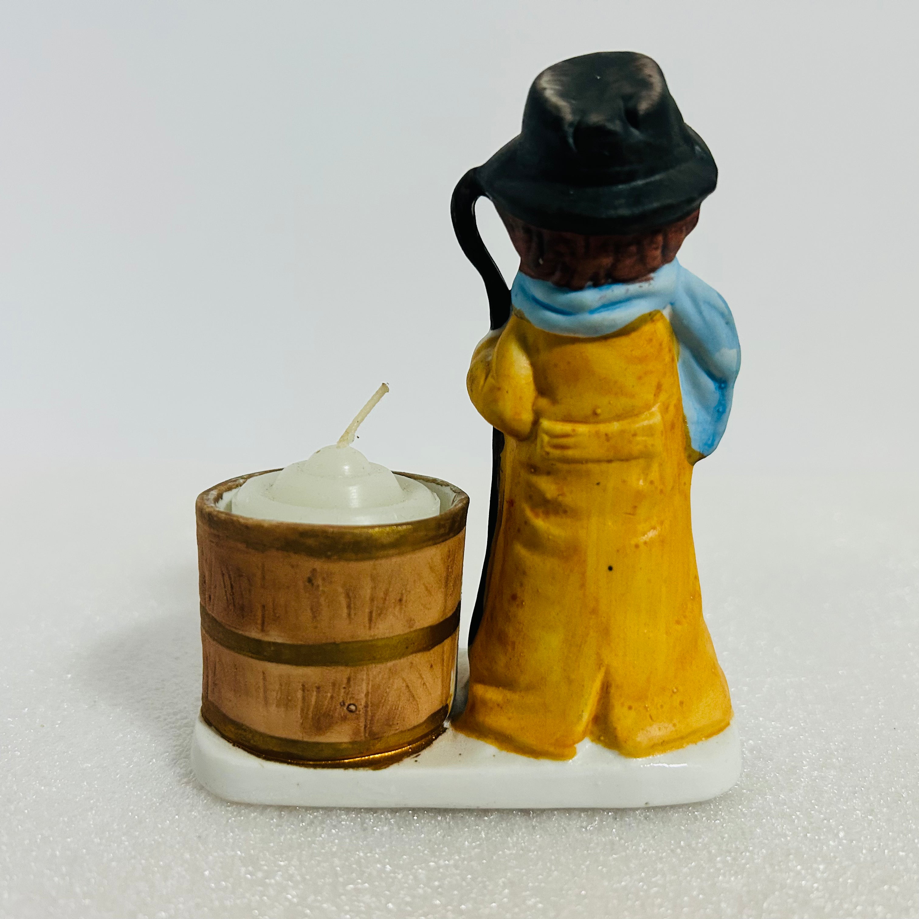 Vintage 1978 Jasco Christmas Figurine #11 Boy w Barrel Candle Holder