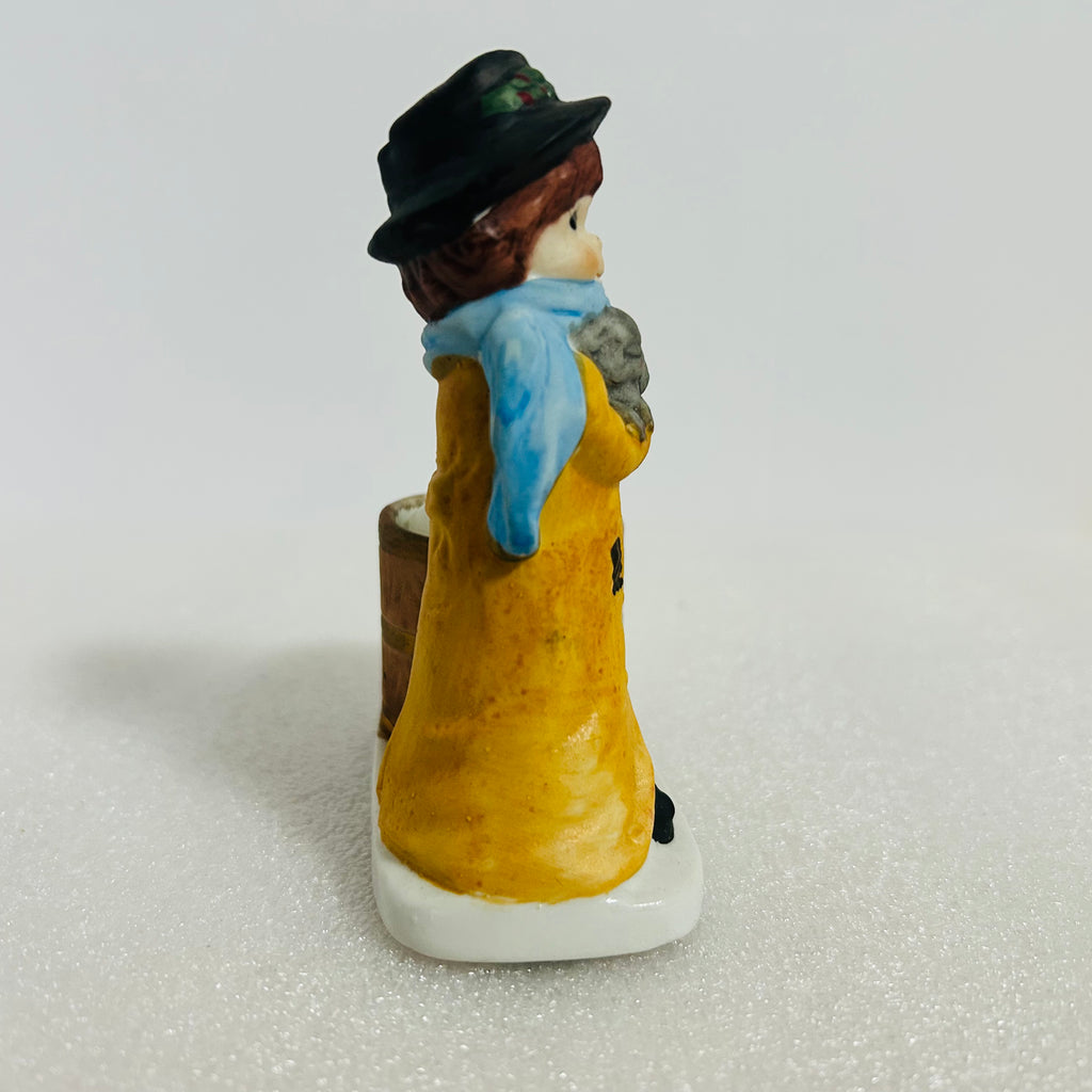 Vintage 1978 Jasco Christmas Figurine #11 Boy w Barrel Candle Holder
