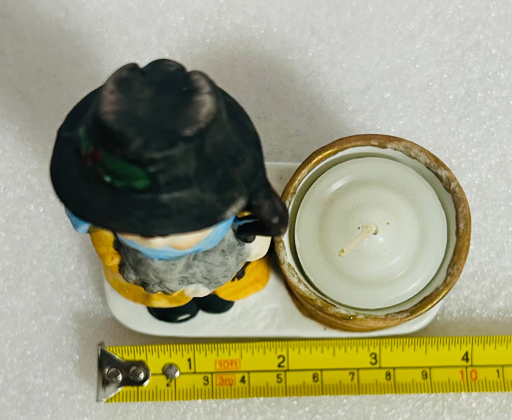 Vintage 1978 Jasco Christmas Figurine #11 Boy w Barrel Candle Holder