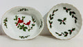 Lefton China Christmas Cardinal & Holly Relish Dish + Round Plate Set Japan