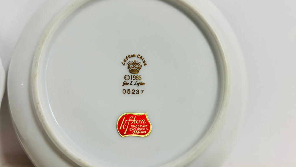 Lefton China Christmas Cardinal & Holly Relish Dish + Round Plate Set Japan