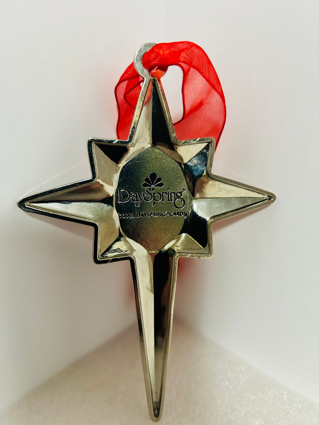 DaySpring Metal Star Cross Ornament 2008 His Star Still Shines