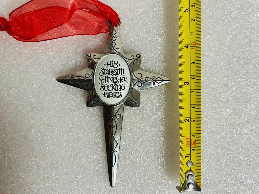 DaySpring Metal Star Cross Ornament 2008 His Star Still Shines