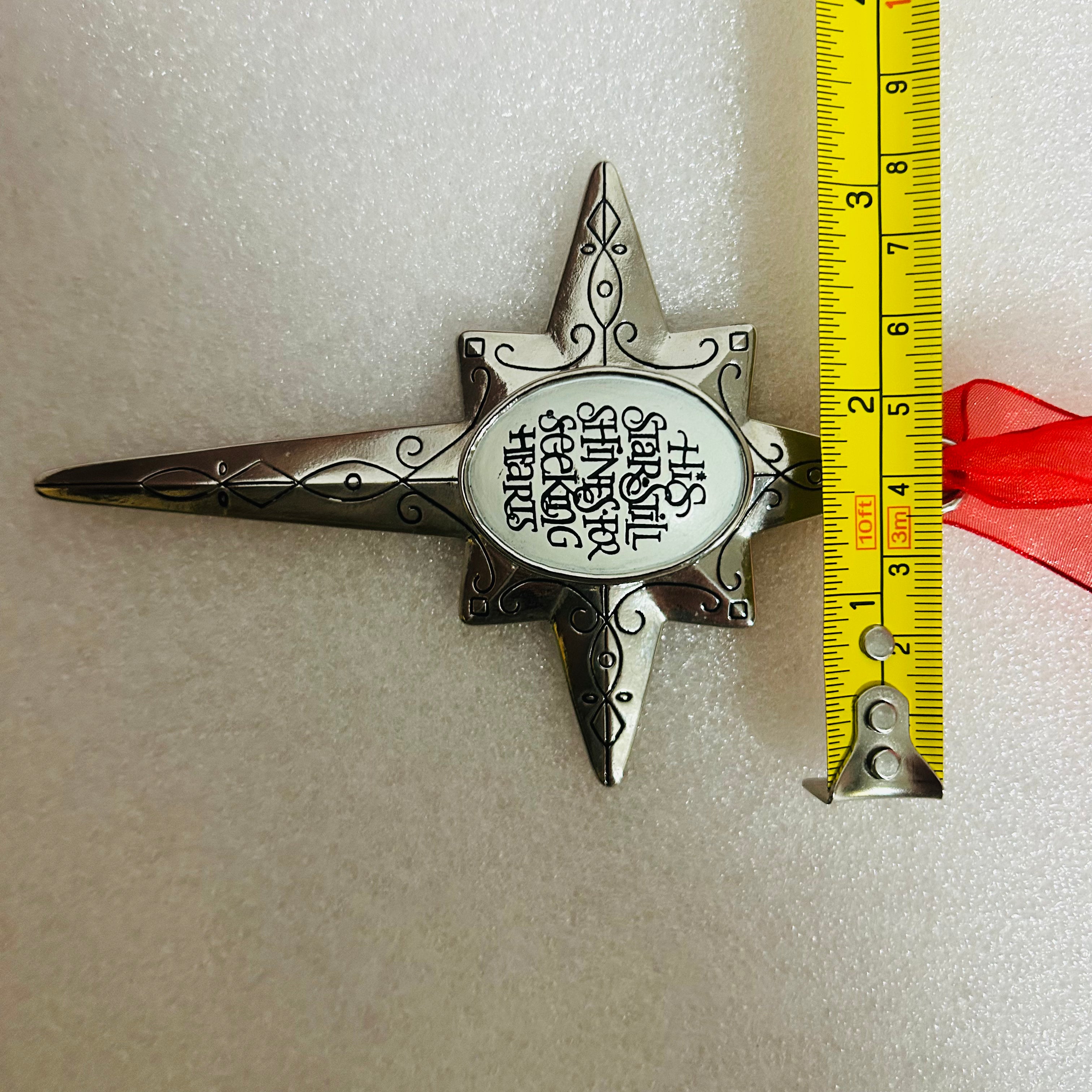 DaySpring Metal Star Cross Ornament 2008 His Star Still Shines
