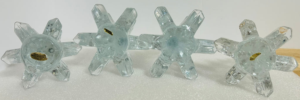 Silvestri Clear Art Glass Christmas Trees Set 4: 2x 8” 2x 6”