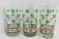 Vintage Libbey Christmas Holly Highball Glasses Set of 3 MCM