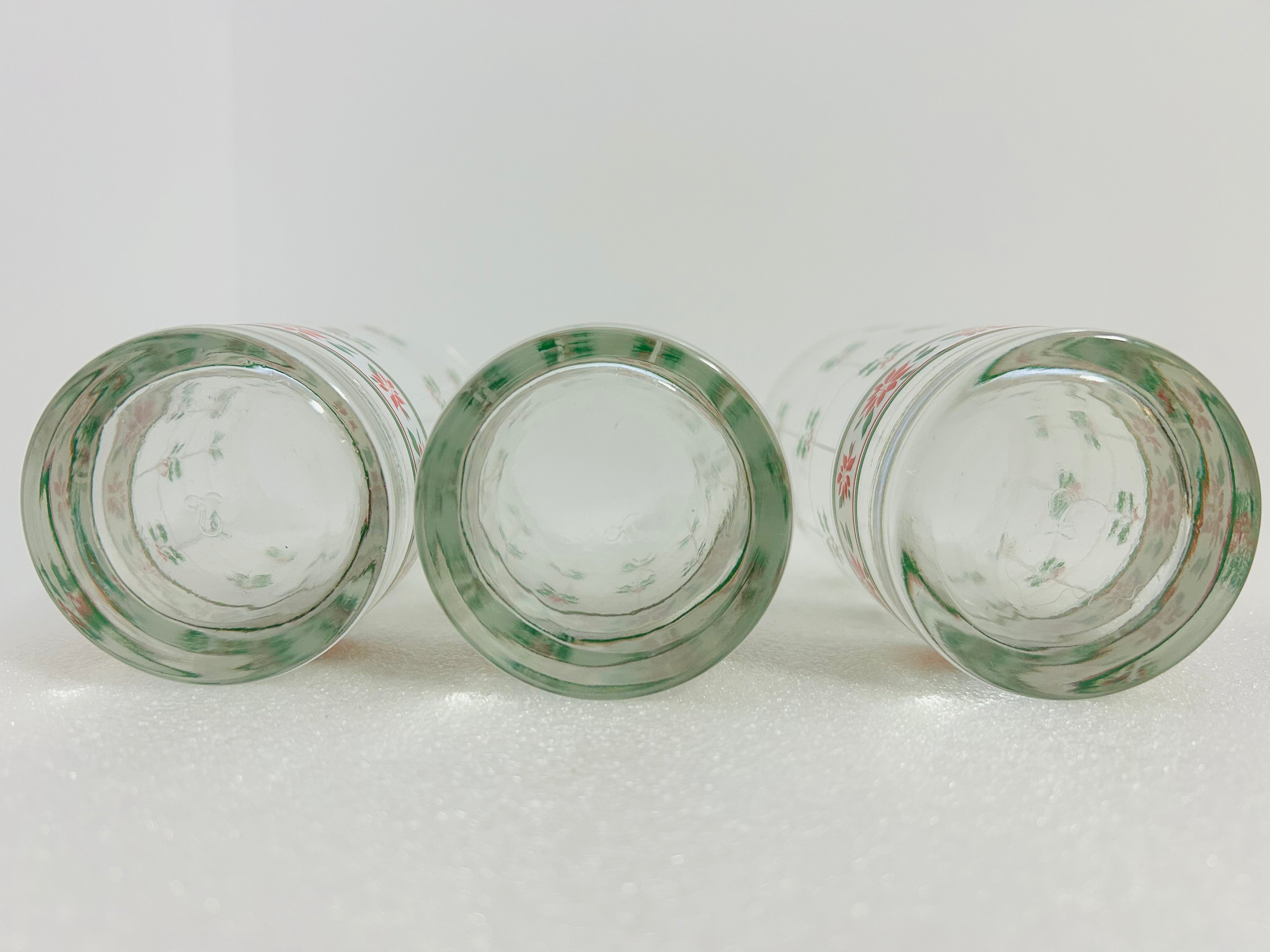 Vintage Libbey Christmas Holly Highball Glasses Set of 3 MCM