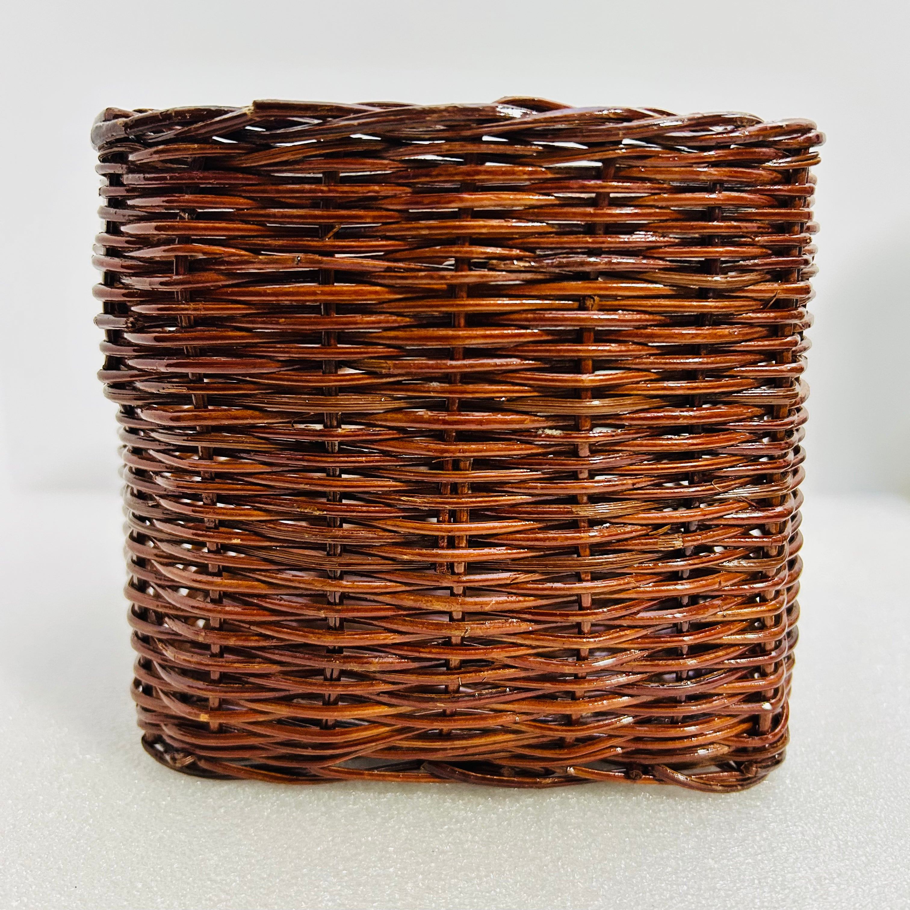 Vintage Wicker Christmas Basket Fireplace Teddy Bear Decor 6”