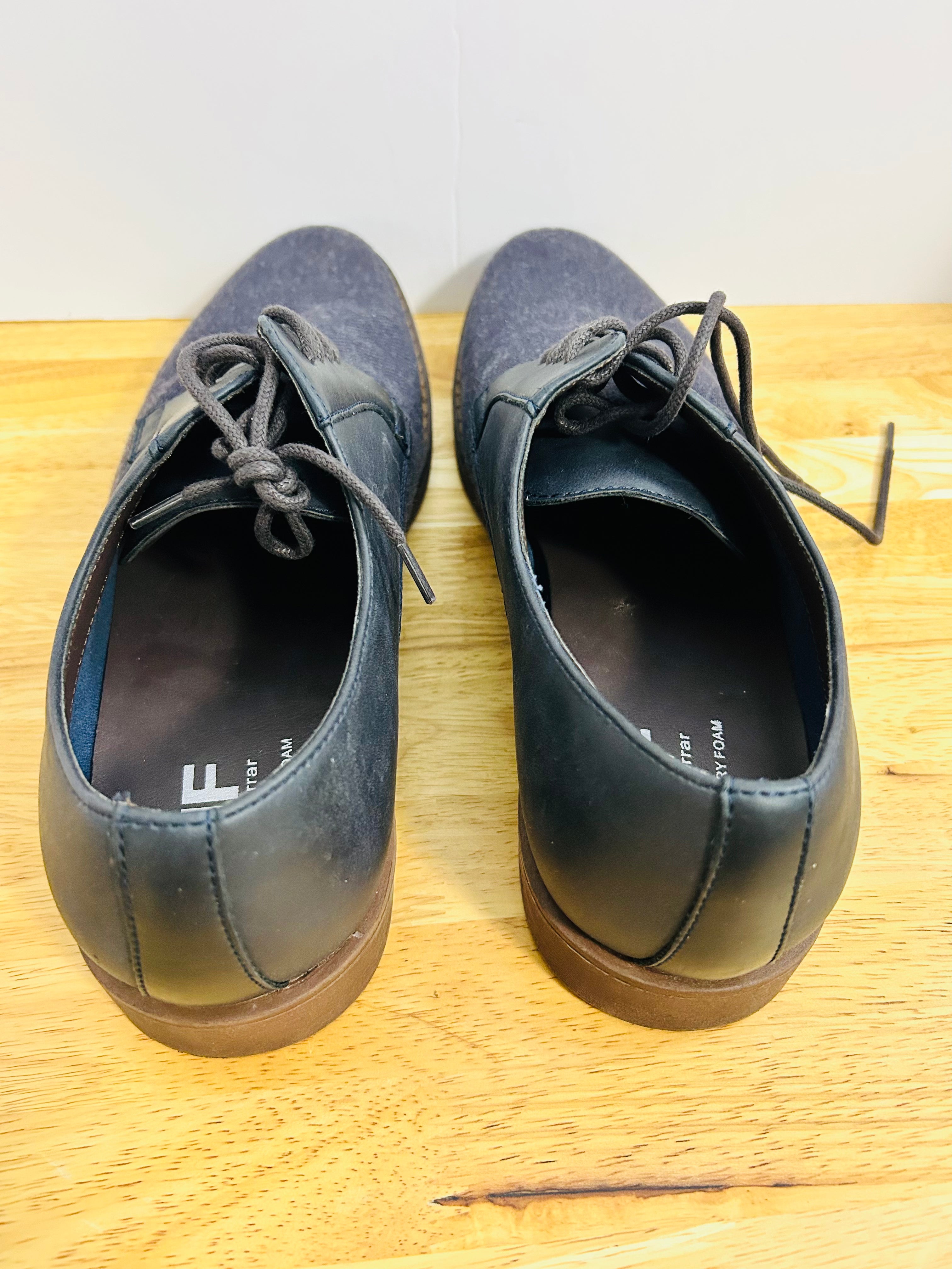 J.Ferrar Marcus 9.5M Blue Oxford Dress Shoes Memory Foam Lace Up