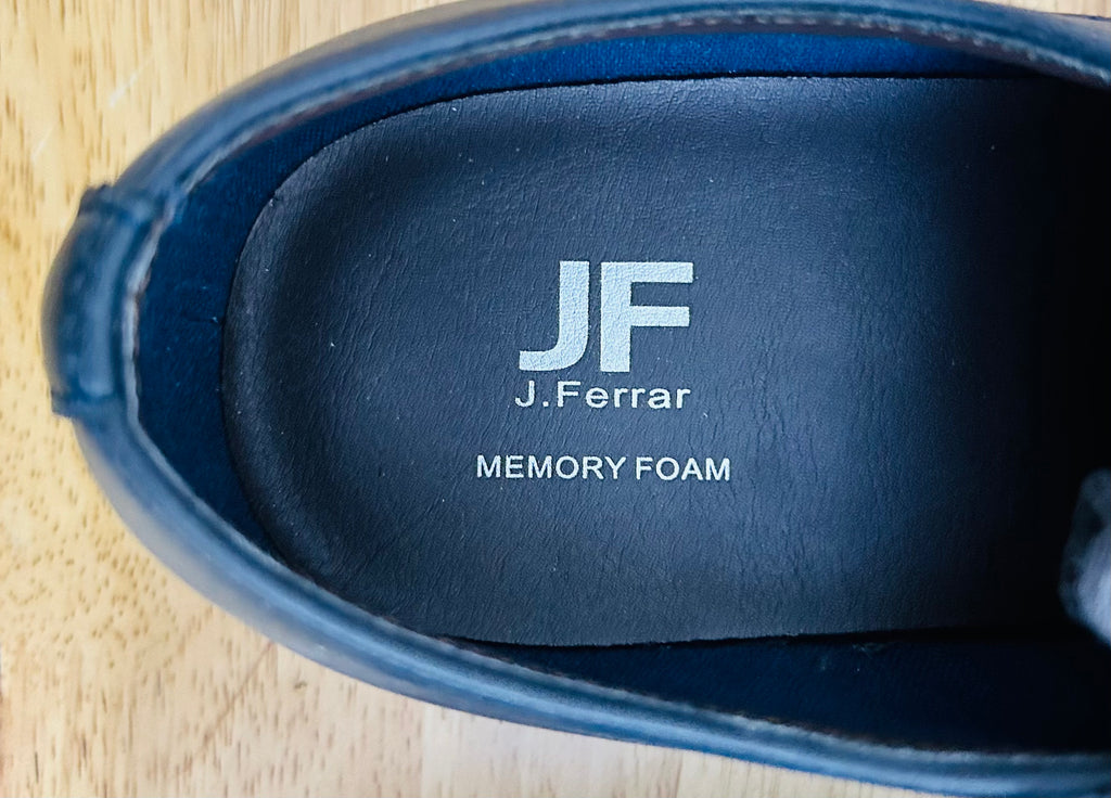 J.Ferrar Marcus 9.5M Blue Oxford Dress Shoes Memory Foam Lace Up
