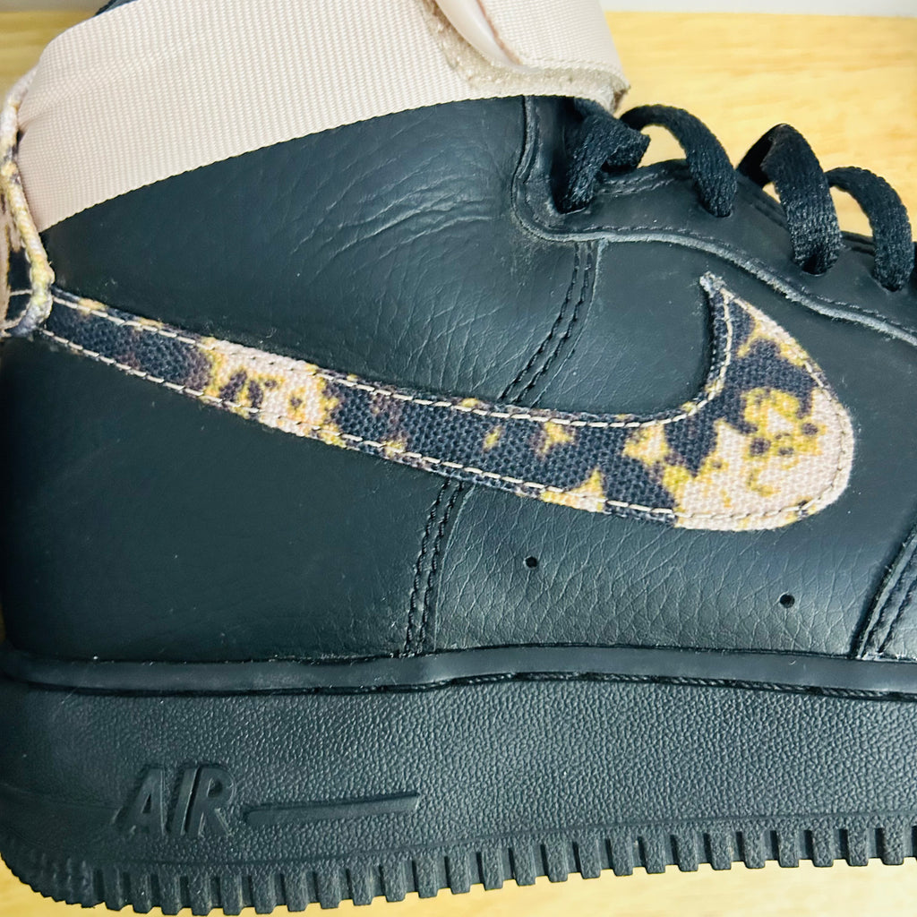 Nike Air Force 1 High 07 LV8 Black Canvas Swoosh Mens 8 AR1954-002