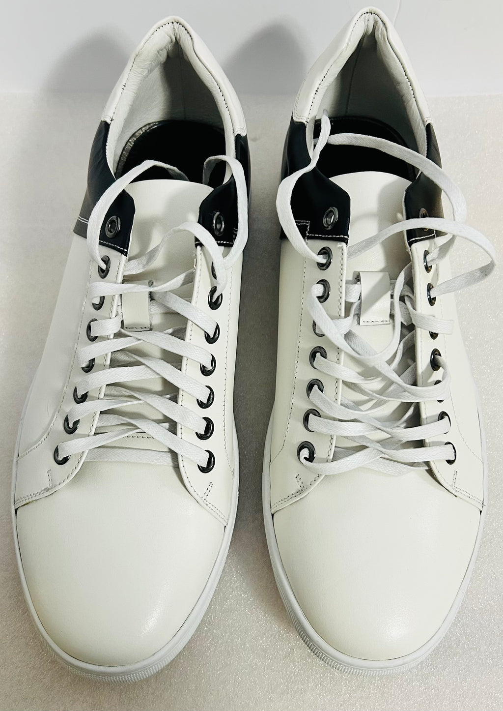 Zanzara ZZ1595L Men’s White Black Leather Sneakers Size 11
