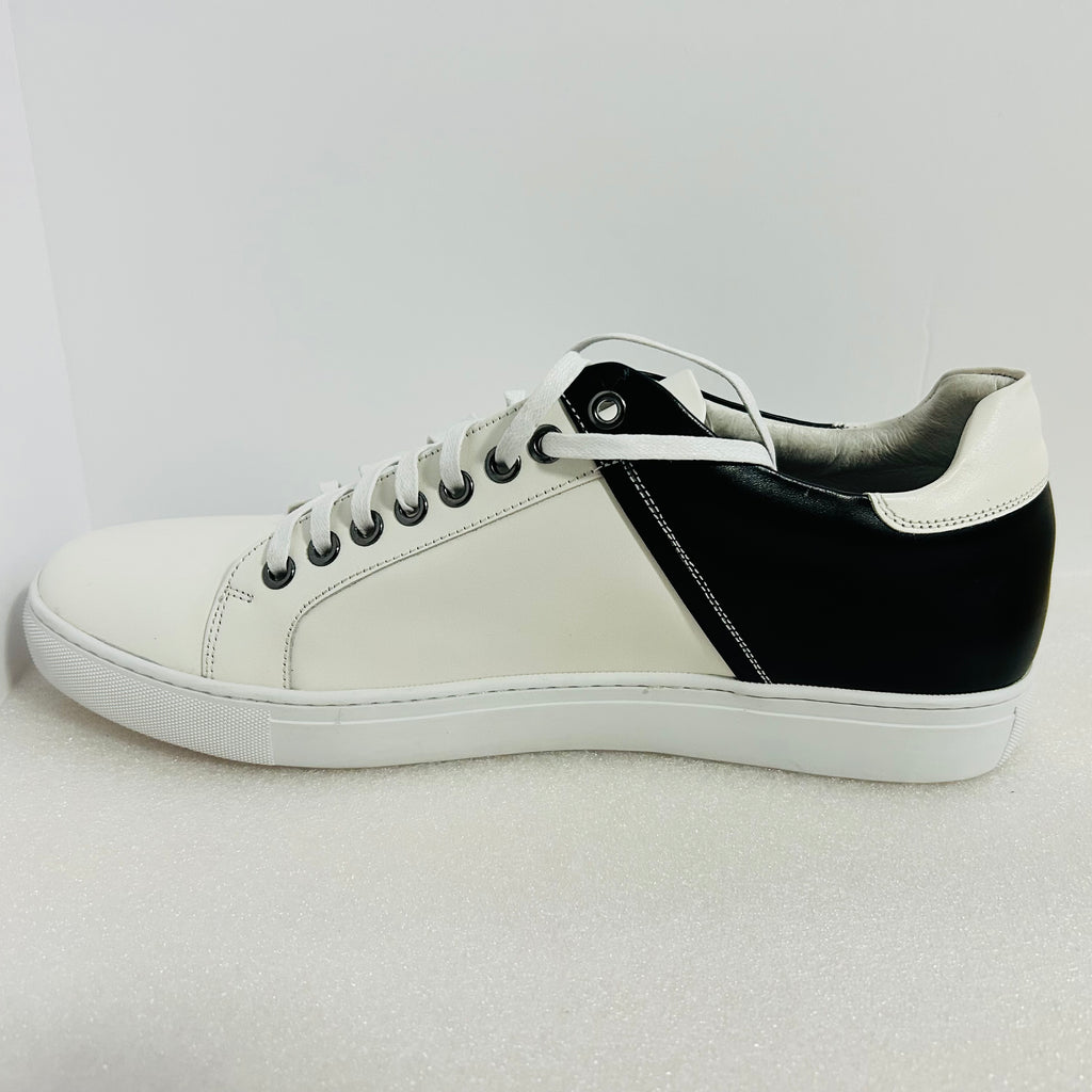 Zanzara ZZ1595L Men’s White Black Leather Sneakers Size 11