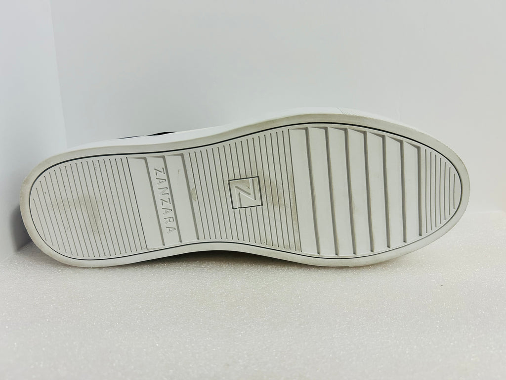 Zanzara ZZ1595L Men’s White Black Leather Sneakers Size 11