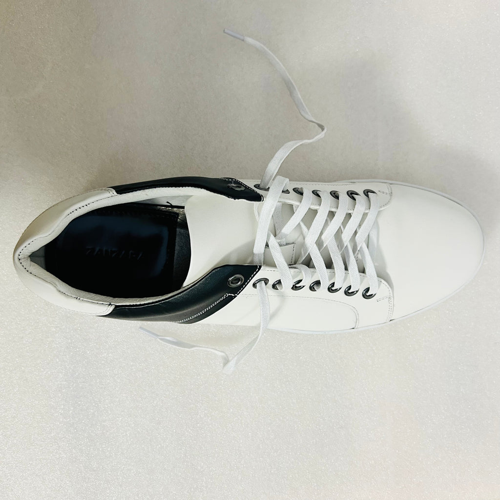 Zanzara ZZ1595L Men’s White Black Leather Sneakers Size 11